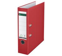 Archivador De Palanca Leitz 180° De Plástico, 90% Cartón Reciclado, 30% Plástico Reciclado Preconsumo Rojo A4 Lomo: 80 Mm.