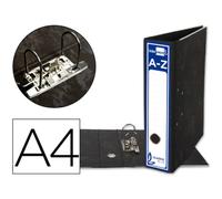 Archivador de palanca liderpapel a4 classic blue carton entrecolado sin rado lomo 80mm negro compresor metalico - AZ04