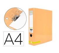 Archivador de palanca liderpapel a4 color system forrado sin rado lomo 80 mm melocoton compresor metalico