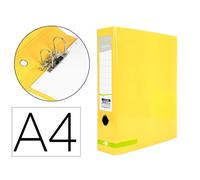 Archivador de palanca liderpapel a4 color system forrado sin rado lomo 80mm amarillo compresor metalico