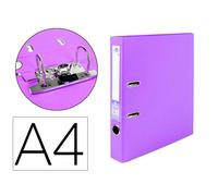 Carpeta A4 Palanca PVC Forrado Lomo Rado 52mm Lila Metal Compresor