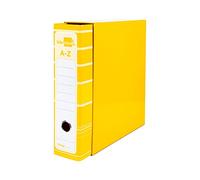 Archivador de palanca liderpapel a4 filing system forrado sin rado lomo 80mm amarillo con caja y compresor metal - AZ13