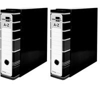 Archivador de palanca liderpapel a4 filing system forrado sin rado lomo 80mm negro con caja y compresor metalico (Paquete de 2)