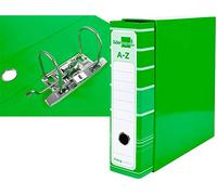 Archivador de palanca liderpapel a4 filing system forrado sin rado lomo 80mm verde con caja y compresor metalico