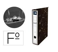 Archivador de palanca liderpapel folio classic carton entrecolado con rado lomo 52mm negro compresor metalico