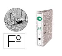 Archivador de palanca liderpapel folio classic grey carton entrecolado con rado lomo 75mm gris compresor metalic - AZ05