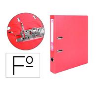 Archivador de palanca liderpapel folio documenta forrado pvc con rado lomo 52 mm rojo compresor metalico - AY36