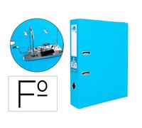 Archivador de palanca liderpapel folio documenta forrado pvc con rado lomo 75 mm celeste compresor metalico - AY25