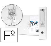 Archivador de palanca liderpapel folio documenta forrado pvc con rado lomo 75mm blanco con compresor