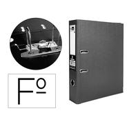 Archivador de palanca liderpapel folio documenta forrado pvc con rado lomo 75mm negro compresor metalico - AZ32