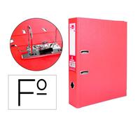 Archivador de palanca liderpapel folio documenta forrado pvc con rado lomo 75mm rojo compresor metalico