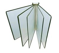 Archivador De Pared 5 Paneles Doble Cara, Exhibición Libro Giratorio Póster Carpeta A4, Soporte Página Transparente PVC + Metal, L23 * H33cm(Green)