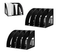 Archivador de Revistas con 4 Compartimentos, 2 Piezas Recolector Vertical A4 Plegable, Estante de Clasificación de Recolectores Verticales Negros, Carpeta Revistas y Libros Versátil, para Biblioteca