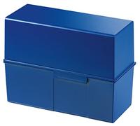 Archivador de tarjetas Han 975, DIN A5, horizontal, diseño innovador y elegante para 450 tarjetas, con bisagra de acero, color azul