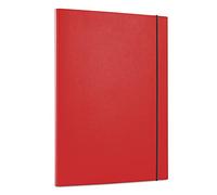 Archivador elástico de Office Products PP A4/15, 3 solapas rojas, archivador de documentos, tipo con solapa, tipo con goma de borrar, material: cartón, polipropileno, revestimiento, una cara, color