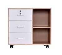 Archivador Móvil, Armario De Oficina Móvil Con 2 Compartimentos Abiertos Y 3 Cajones, Armario Auxiliar Multiusos Para Guardar Archivos, Armario De Oficina Para Carpetas Y Papeles A4, 60x34x59 Cm
