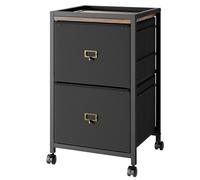 Archivador móvil con 2 cajones, ruedas bloqueables y estructura metálica resistente. Almacenamiento compacto bajo escritorio para documentos A4/legales. Ideal para oficina en casa y lugar de trabajo.