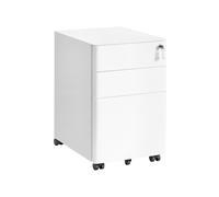 Archivador móvil metálico 50 x 39 x 59 cm con Cerradura y 3 Cajones Blanco Mate