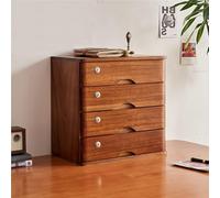 Archivador rústico apilable de madera maciza con cerradura, caja de almacenamiento de escritorio de 4 niveles, cajón de manualidades de varios niveles, organizador de madera para un espacio de trabajo