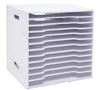 Archivador, Sistema De Almacenamiento, Organizador De Escritorio, Clasificador De Documentos con 4 Estantes, Organizador De Papel De Madera para Cartas Y Archivos(12L/B)