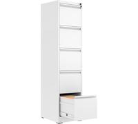 Archivadores, 4 Drawer File Cabinet with Lock,Cabinet for Letter/Legal/A4/F4 Size File,Assembly Require(White)