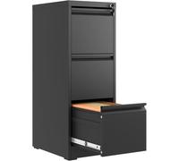 Archivadores, 4 Drawer File Cabinet with Lock,Cabinet for Letter/Legal/A4/F4 Size File,Assembly Require(Black)