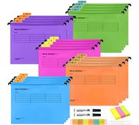 Archivadores colgantes A4, 20 uds., carpetas colgantes reforzadas, archivador, pestañas ajustables, organizador colgante, carpetas de archivos para oficina, trabajo escolar (5 colors)