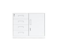 Archivadores Gabinete bajo, archivador, oficina, finanzas, gabinete de datos, sala estar, cajón, organizador almacenamiento, con cerradura, pequeño(Blanco)