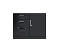 Archivadores Gabinete bajo, archivador, oficina, finanzas, gabinete de datos, sala estar, cajón, organizador almacenamiento, con cerradura, pequeño(Negro)