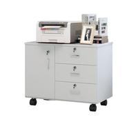 Archivadores Gabinete de almacenamiento con múltiples cajones, archivador de gran capacidad, archivador de oficina, gabinete de datos móvil más amplio Gabinetes de almacenamiento de archivos(Blanco)
