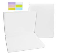 Archivbox A4, paquete de 2 cajas de almacenamiento transparentes DIN A4 para papel de 8,5 x 11 pulgadas, maletín portátil de plástico, 30,5 x 22,3 x 2,2 cm, con 1 hoja con 6 etiquetas adhesivas de