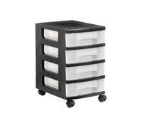 Torre De Almacenaje 4 Cajones Color Negro Con Ruedas