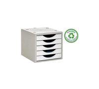 Archivo 2000 Módulo ecogreen 5 cajones blanco 100% reciclado y reciclable din a4 folio y subcarpeta medidas: 340x270x260 mm carcasa gris ...