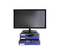 Soporte archivo 2000 para monitor poliester 100% reciclado con dos cajones hasta 10 kg color negro azul - 6611M1 AZ