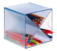 Archicubo archivo 2000 aspa organizador modular plastico azul transparente 155x155x155 mm incluye 2 clips de