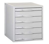 Archivo 2000 Archisystem - Módulo de 6 cajones, color gris, 356 x 316 x 362 (Las medidas están expresadas en mm y en formato fondo x ancho x alto)