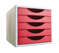 Archivo 2000 Archivotec Serie 4005, Pack de 5 cajones, Color Rojo