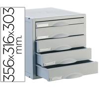 Archivo 2000 Bloque Clasificador para Secretaria 356X316X303 mm 5 Cajones Color Gris 4 de 52mm y 1 de 2
