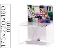 Archivo 2000 Caja de Sugerencias con Llave de Poliestireno Transparente Dimensiones: 175X220X160mm