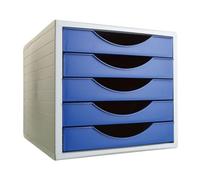 Archivo 2000 - Módulo de 5 cajones sostenible, color azul - Archivotec Serie 4000
