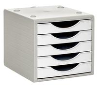 Archivo 2000 Módulo ecogreen 5 cajones blanco 100% reciclado y reciclable din a4 folio y subcarpeta medidas: 340x270x260 mm carcasa gris ...