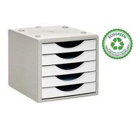 Archivo 2000 Módulo ecogreen 5 cajones blanco 100% reciclado y reciclable din a4 folio y subcarpeta medidas: 340x270x260 mm carcasa gris ...