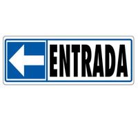 Archivo 2000 Señal "Entrada (Izquierda)" PVC Gris 175x65mm 6177-08 GS