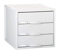 Archivo 2000 - Sistema de organización modular 3 cajones, Cajonera Oficina, Cajones de almacenamiento, Fichero cajones, Organizador para despacho, hogar, escuela. Archisystem GR 356 x 316 x 303 mm.
