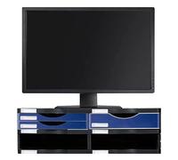 Archivo 2000 Soporte de Mesa para Pantalla Poliestireno Azul Negro 36 x 60 x 16,5 cm