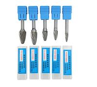 Archivo de carburo de 5 piezas con vástago de 6 mm de diámetro para herramientas de rebabas de trabajo de molinillo para aviones para la fabricación de joyas de madera y tallado