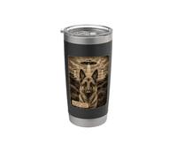 Archivo de caso de abducción alienígena ovni de perro pastor alemán 74-1967 Vaso térmico de acero inoxidable de doble pared
