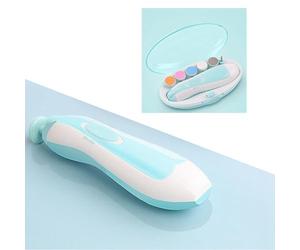 Archivo de Uñas Eléctrico, 6 en 1 Recortadora de Uñas para Bebés Kit de Claves de Uñas Eléctricas Archivo de Uñas para Bebés Nainas para bebé con Cabezales de Lijador de 6 Piezas (BLUE)