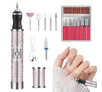 Archivo de uñas eléctrico, kit de taladro de uñas, Juego de perforación inalámbrica para uñas, Herramienta de multifuncional, removedor de esmalte de gel de bajo ruido recargable de USB para eliminaci