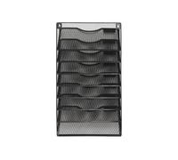 Archivos de escritorio de metal, 8 Tier Wall Mounted File Magazine Mail Organizer Rack Black